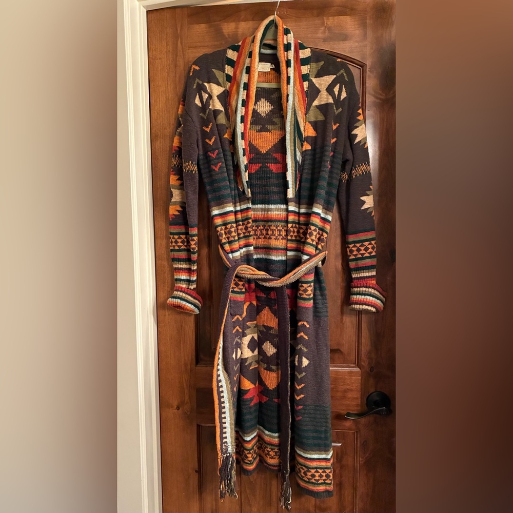 Faherty Paloma Duster Cardigan Yellowtail Knit Long Sweater Small